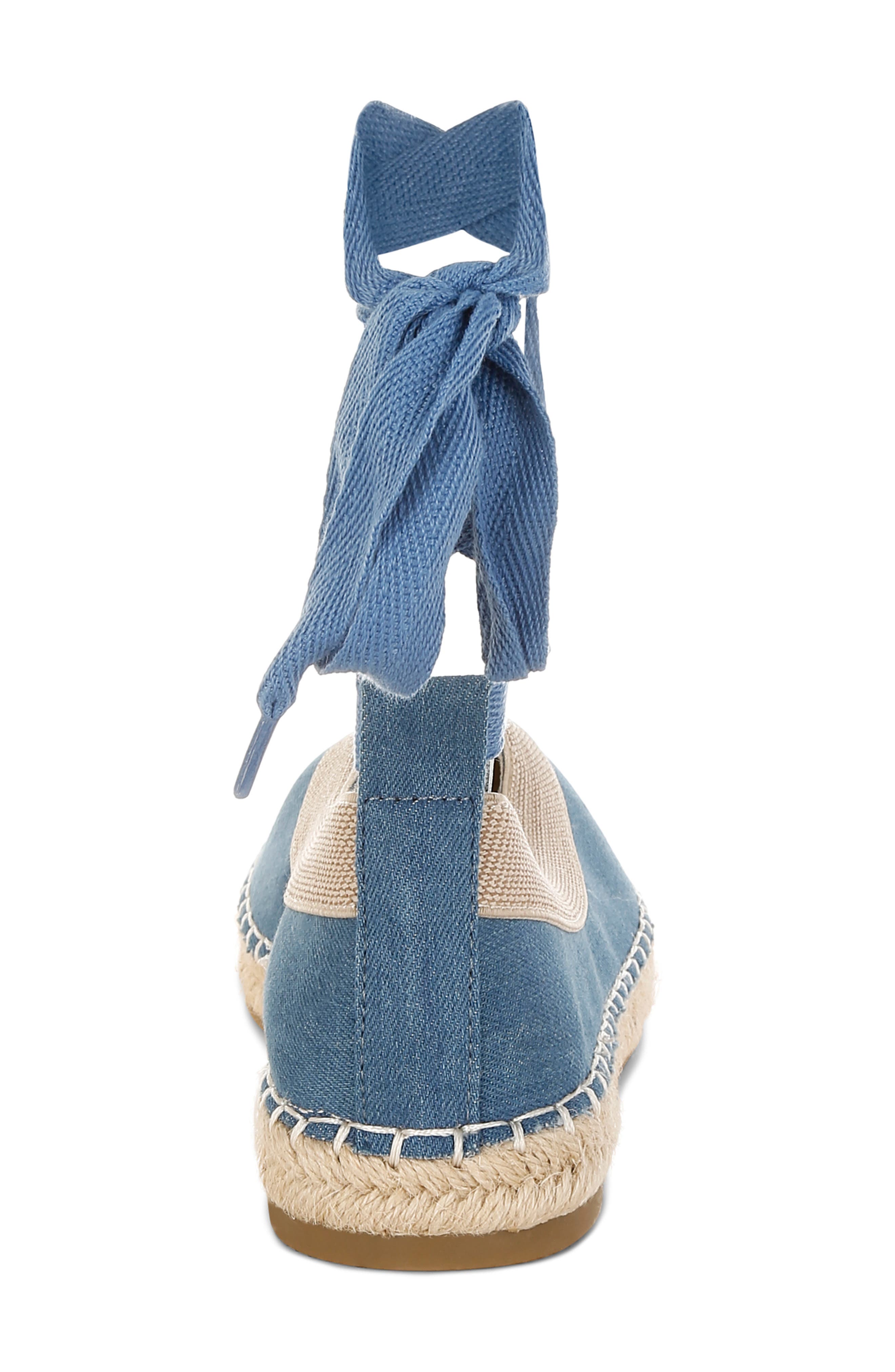 LONDON RAG Nalya Ankle Wrap Espadrille Flat, Alternate, color, Denim