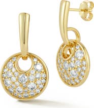 GLAZE JEWELRY Moissanite Disc Drop Earrings
