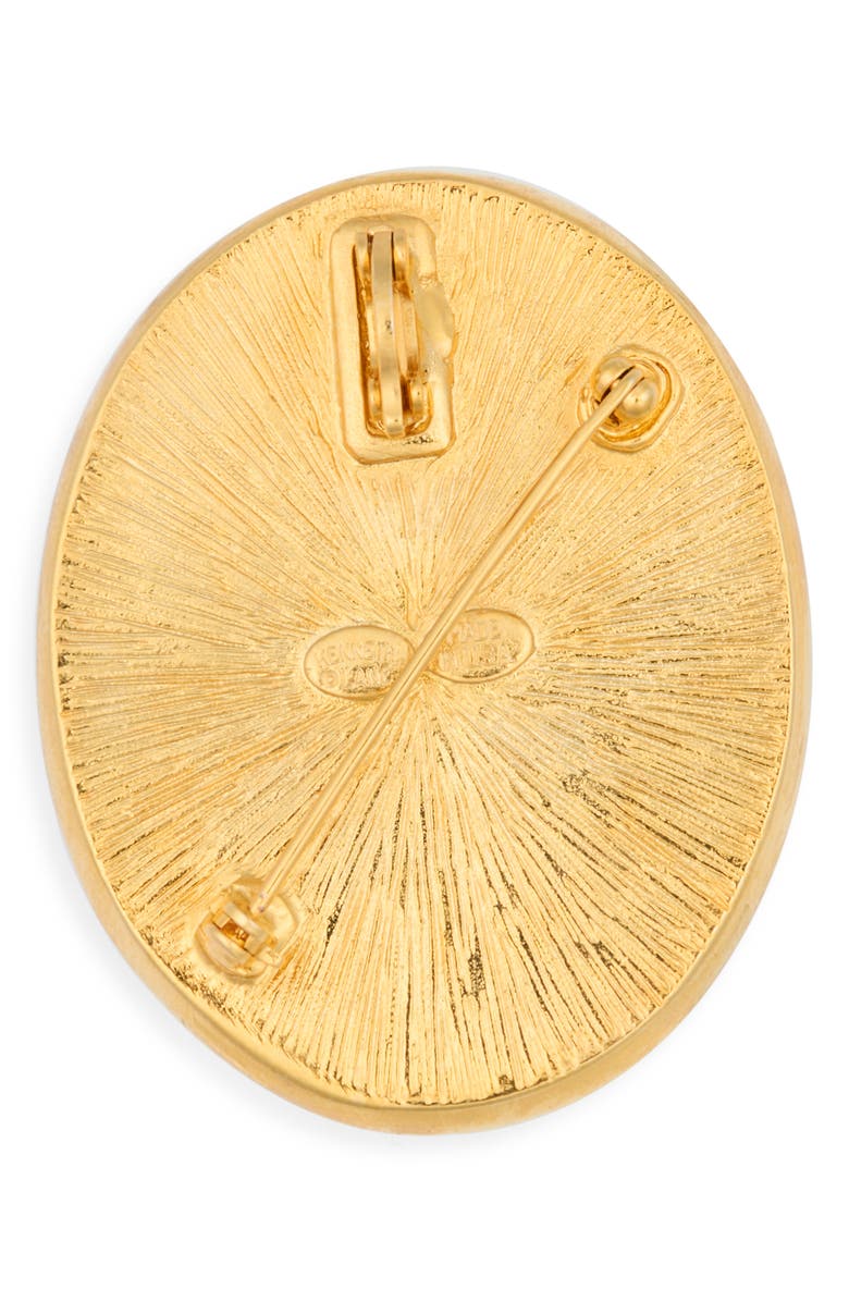 Kenneth Jay Lane Resin Oval Pin, Alternate, color, Gold