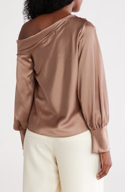 Renee C Asymmetrical Drop Shoulder Satin Top