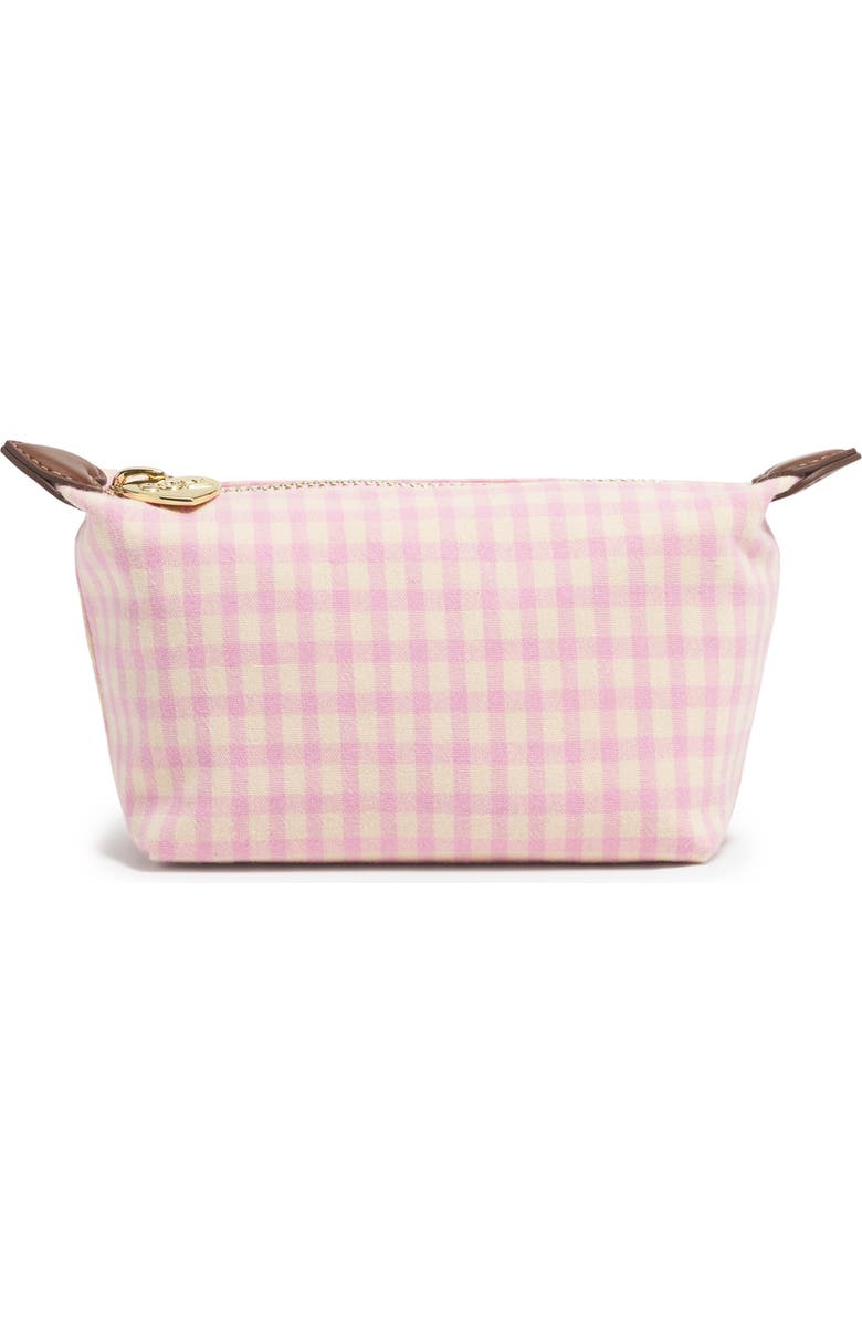 Stoney Clover Lane x Liberty Gingham Print Cotton Canvas Pouchette, Main, color, Rose Gingham