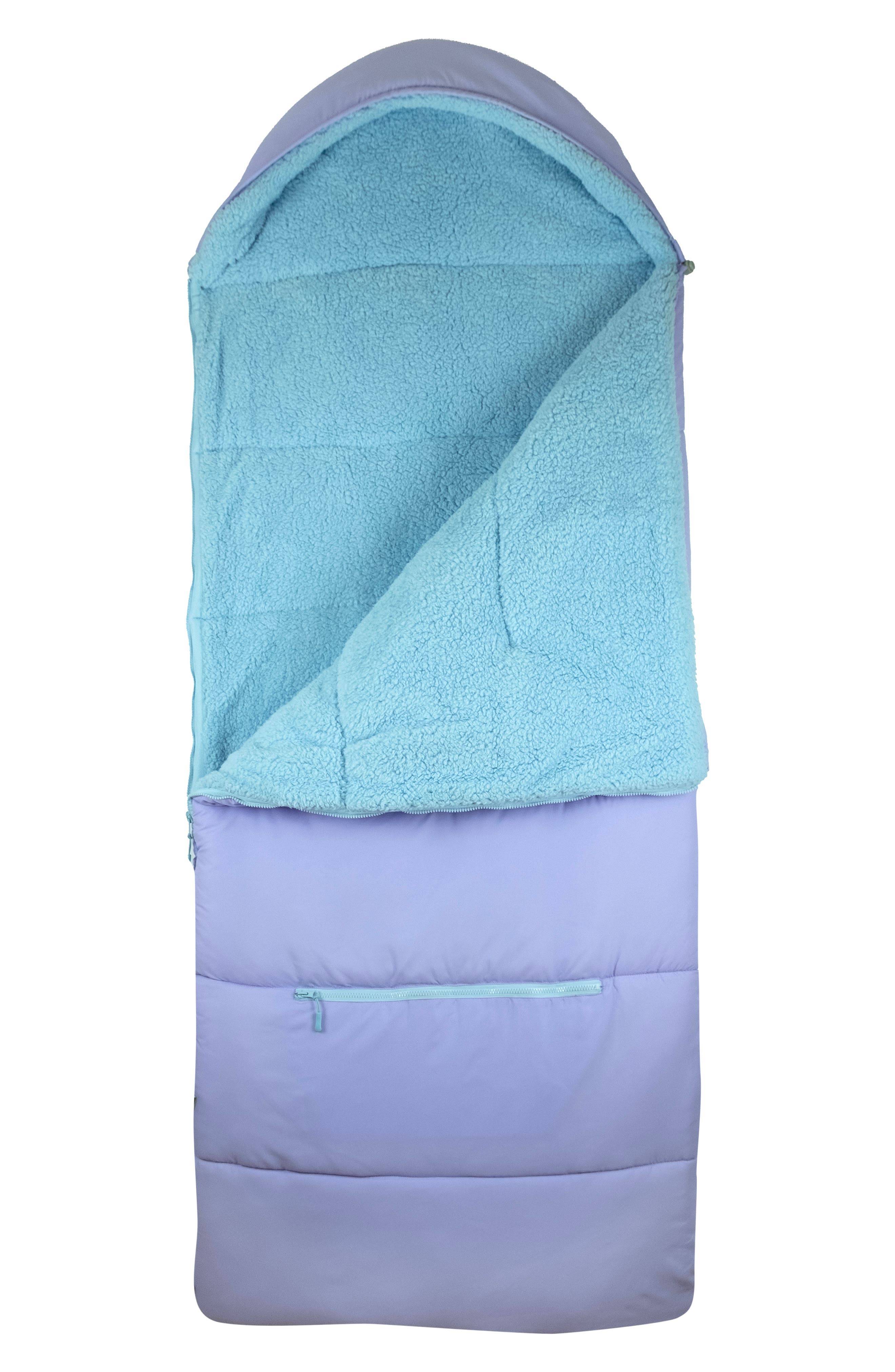 Kids' Sleep-n-Pack Faux Shearling Lined Sleeping Bag Backpack, Alternate, color, VIOLET DREAMS