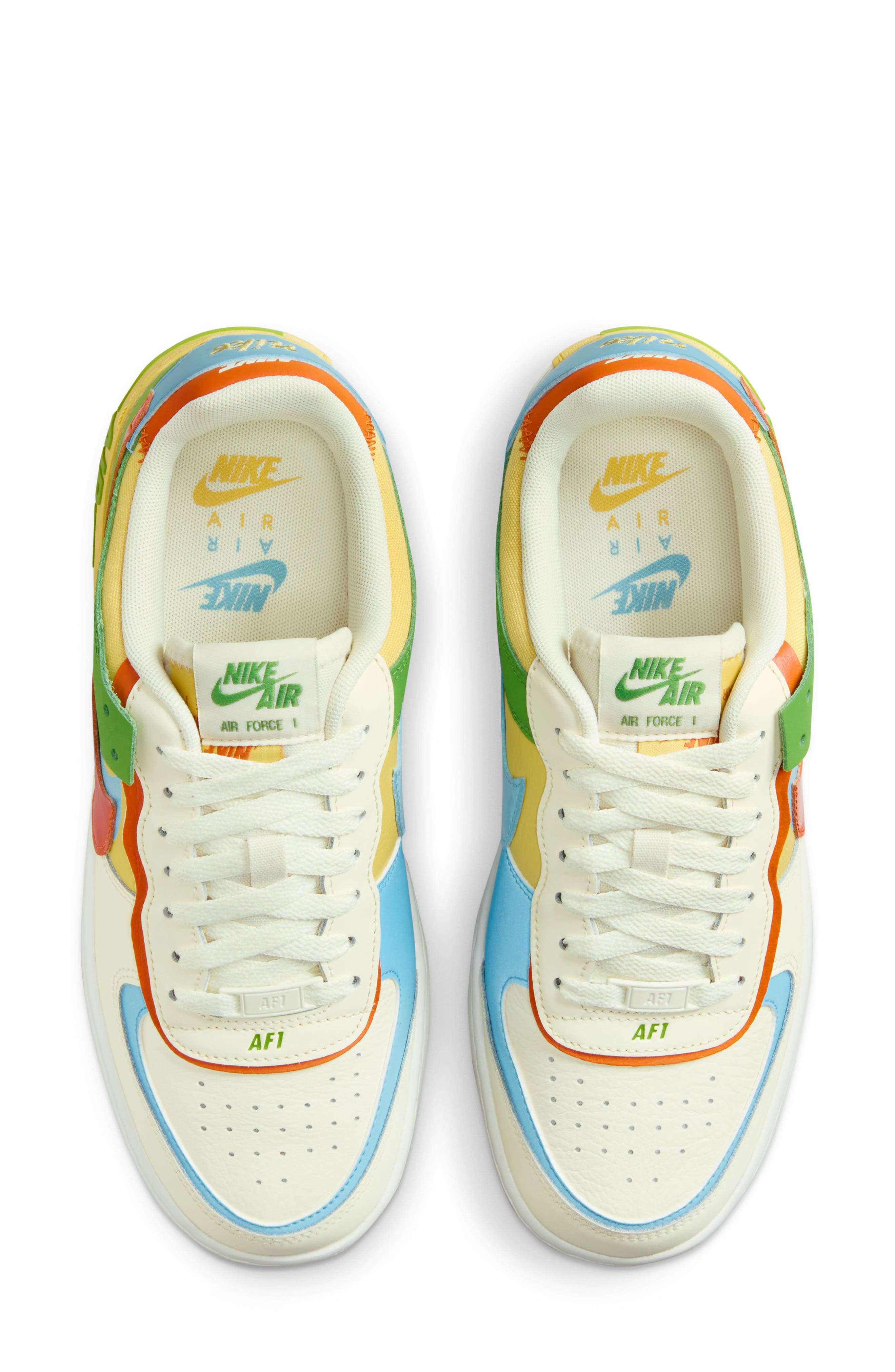Air Force 1 Shadow Sneaker, Alternate, color, 103 COCONUT/ MONARCH/ BLUE