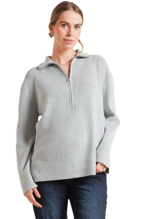 Blaire Maternity Half-Zip Sweater