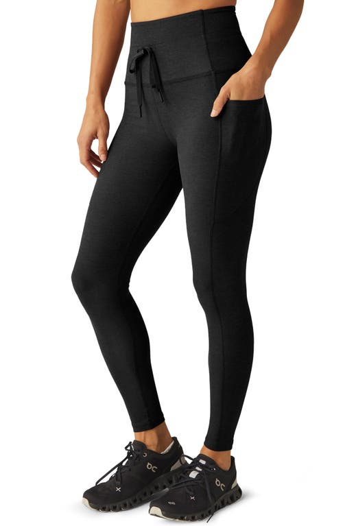 Shop Beyond Yoga Space Dye Pocket Midi Leggings In Darkest Night