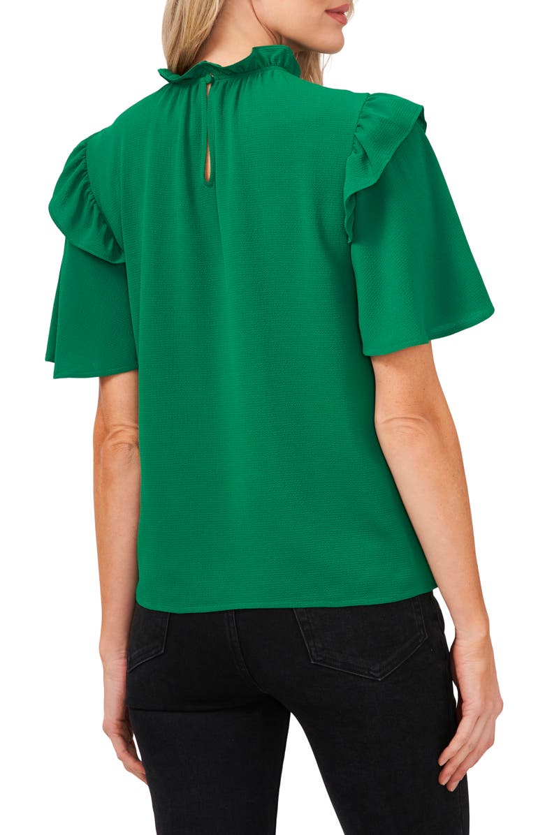 CeCe Flutter Sleeve Blouse, Alternate, color, Green