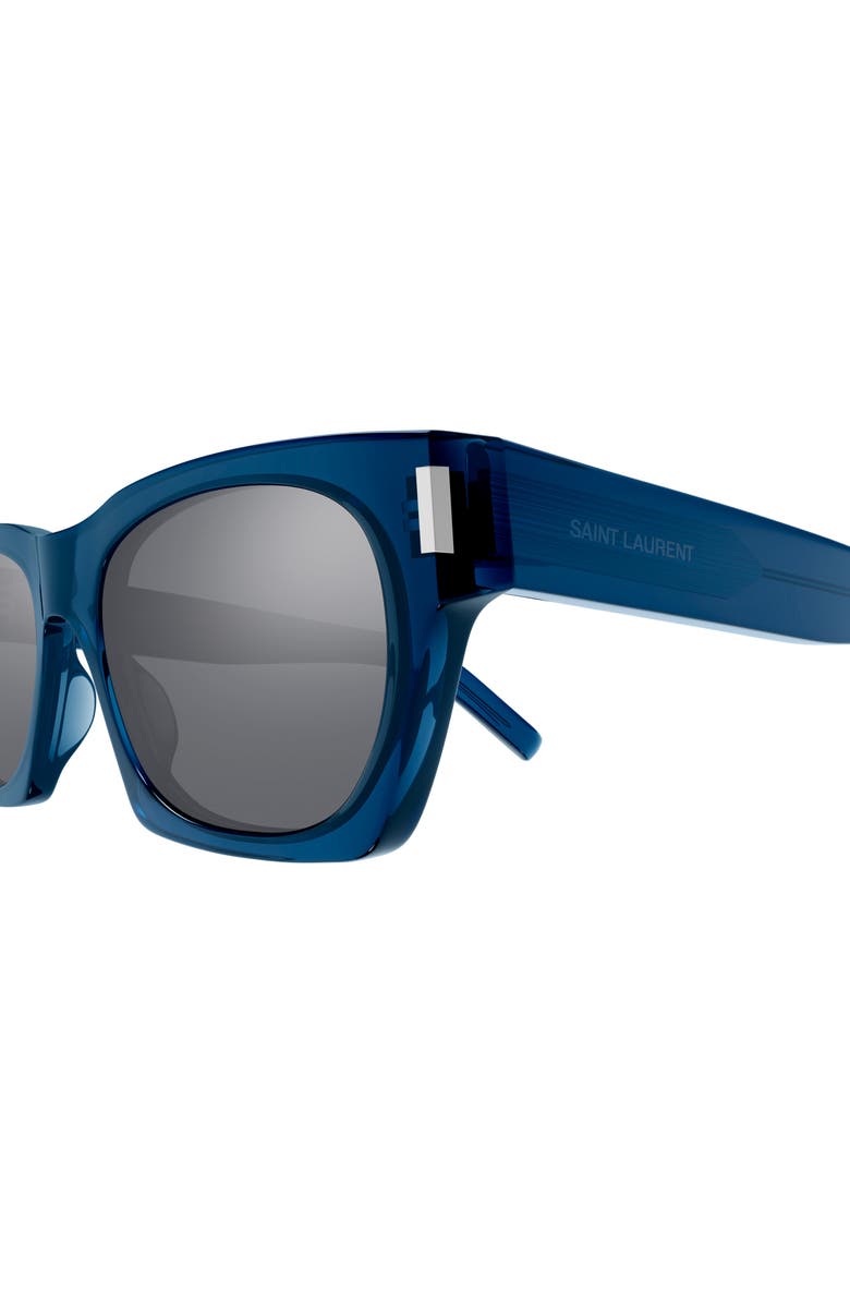Saint Laurent 54mm Rectangular Sunglasses, Alternate, color, Blue
