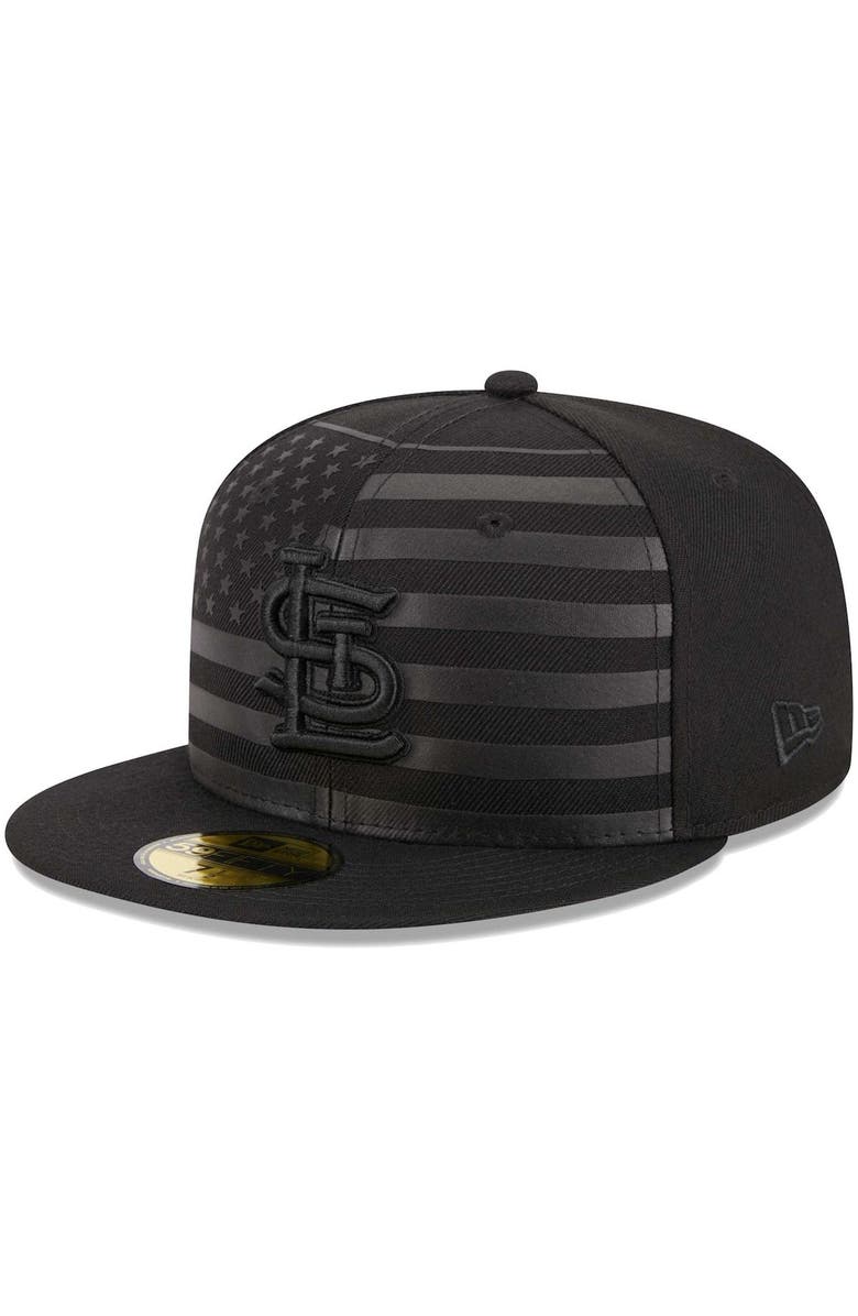 New Era Men's New Era  Black St. Louis Cardinals Tonal Flag 59FIFTY Fitted Hat, Main, color, 