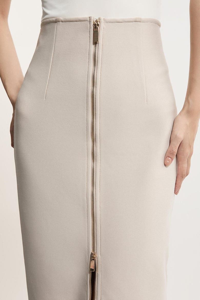 Figure Form Zip Maxi Skirt, Alternate, color, Stone