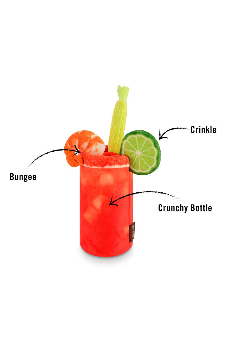 P.L.A.Y. Barking Brunch Buddy Mary, Plush Dog Toy, Crunchy Bottle & Crinkle, Alternate, color, Multicolored