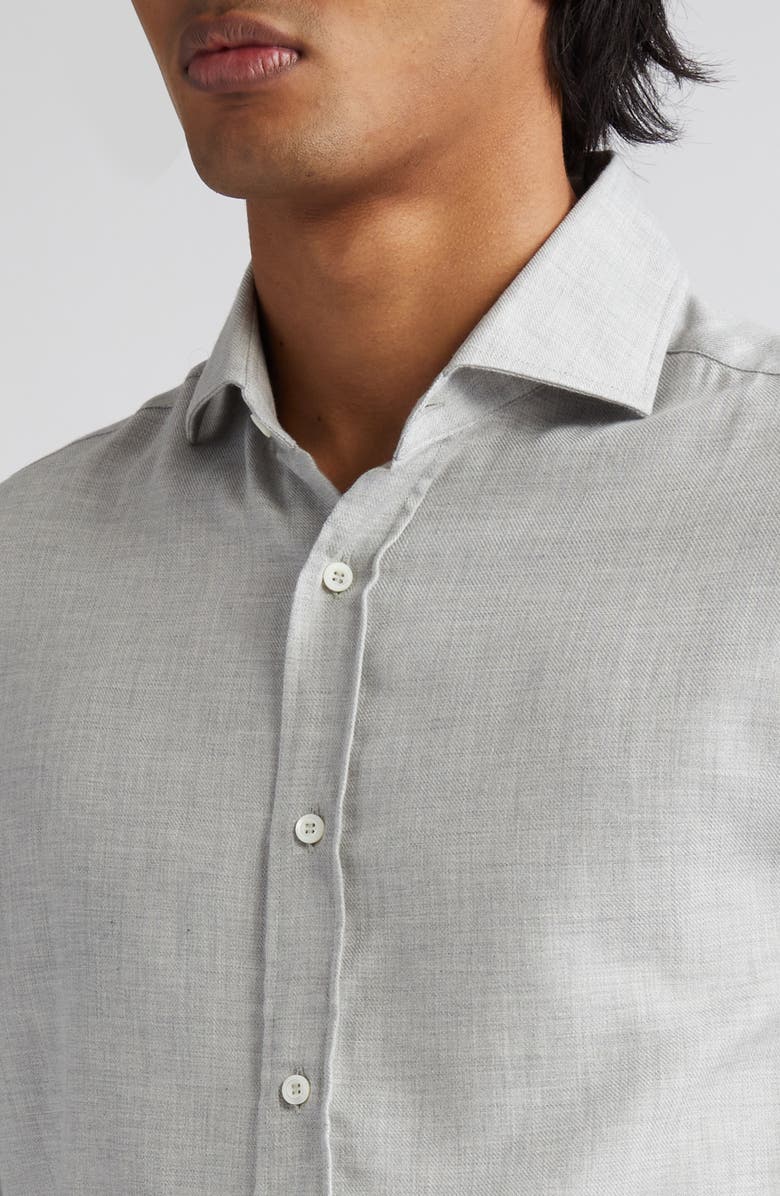 Brunello Cucinelli Basic Fit Cotton & Cashmere Twill Button-Up Shirt, Alternate, color, 