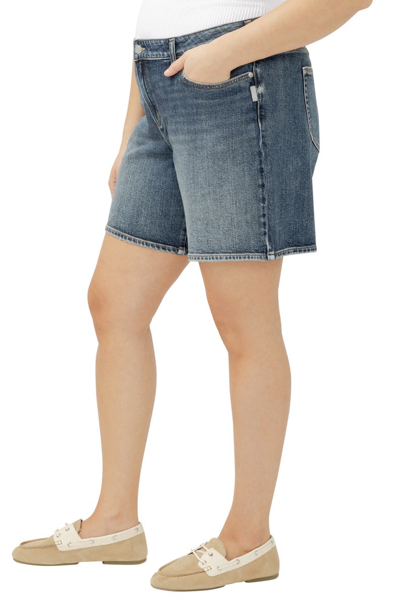 Silver Jeans Co. Suki Curvy Mid Rise Denim Shorts, Alternate, color, Satellite