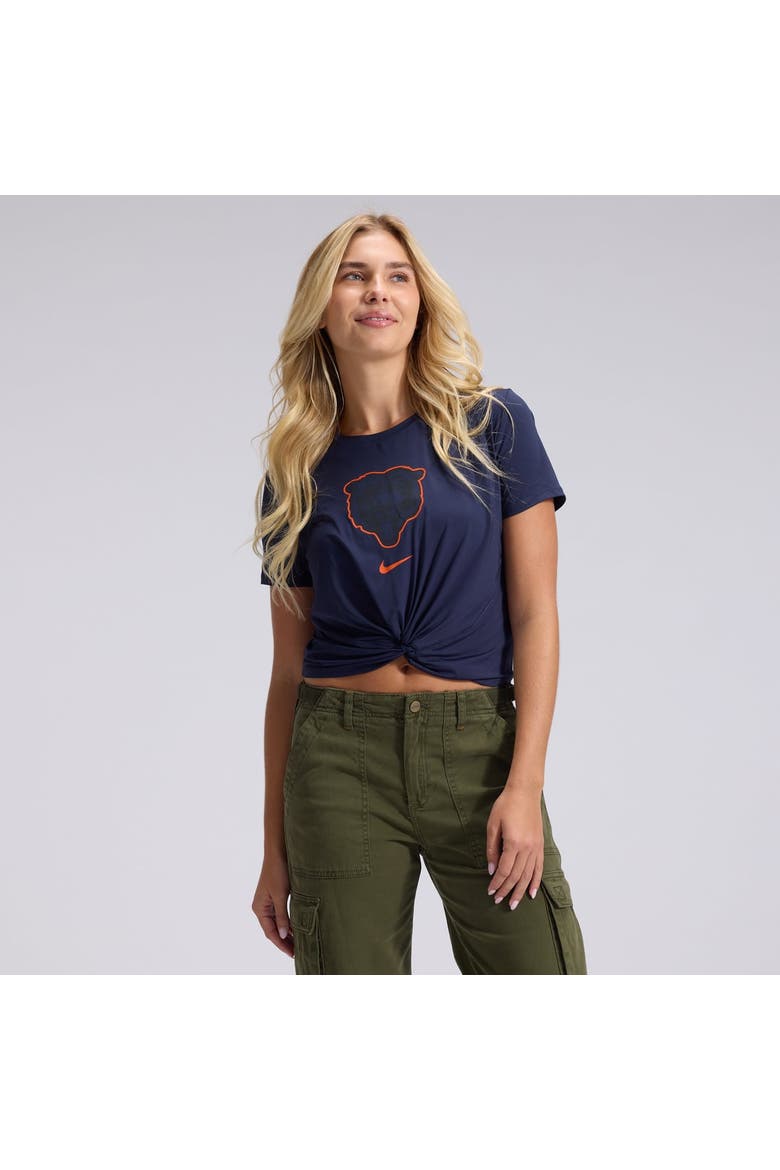 Women's Nike  Navy Chicago Bears 2026 Rivalries Collection Classic Twist Cropped T-Shirt, Main, color, Navy