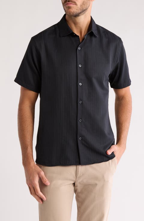 Baylor Cotton Short Sleeve Button-Up Shirt