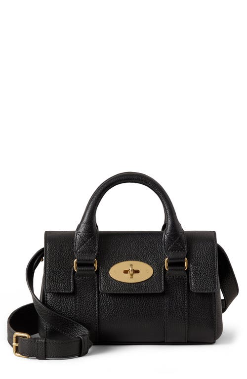 Mulberry Mini Bayswater Grained Leather Handbag in Black at Nordstrom
