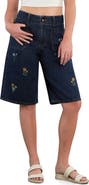 Billy T Wildflower Embroidered Denim Shorts