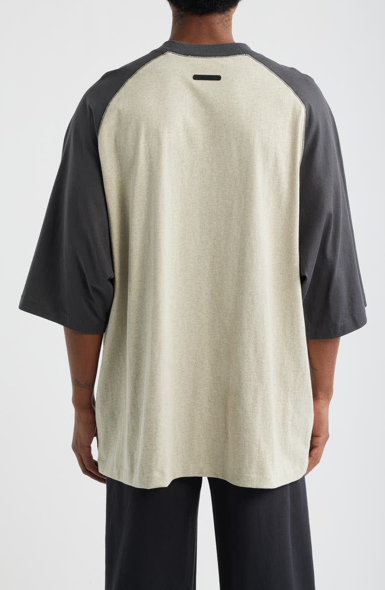 Fear of God Essentials Signature Cotton Baseball T-Shirt, Alternate, color, Heather Stone/ Iron Grey
