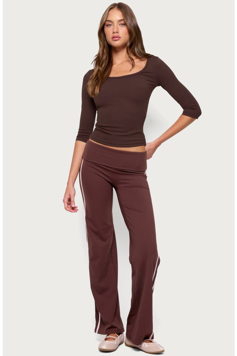 Desi Three-Quarter-Sleeve Top, Alternate, color, BROWN