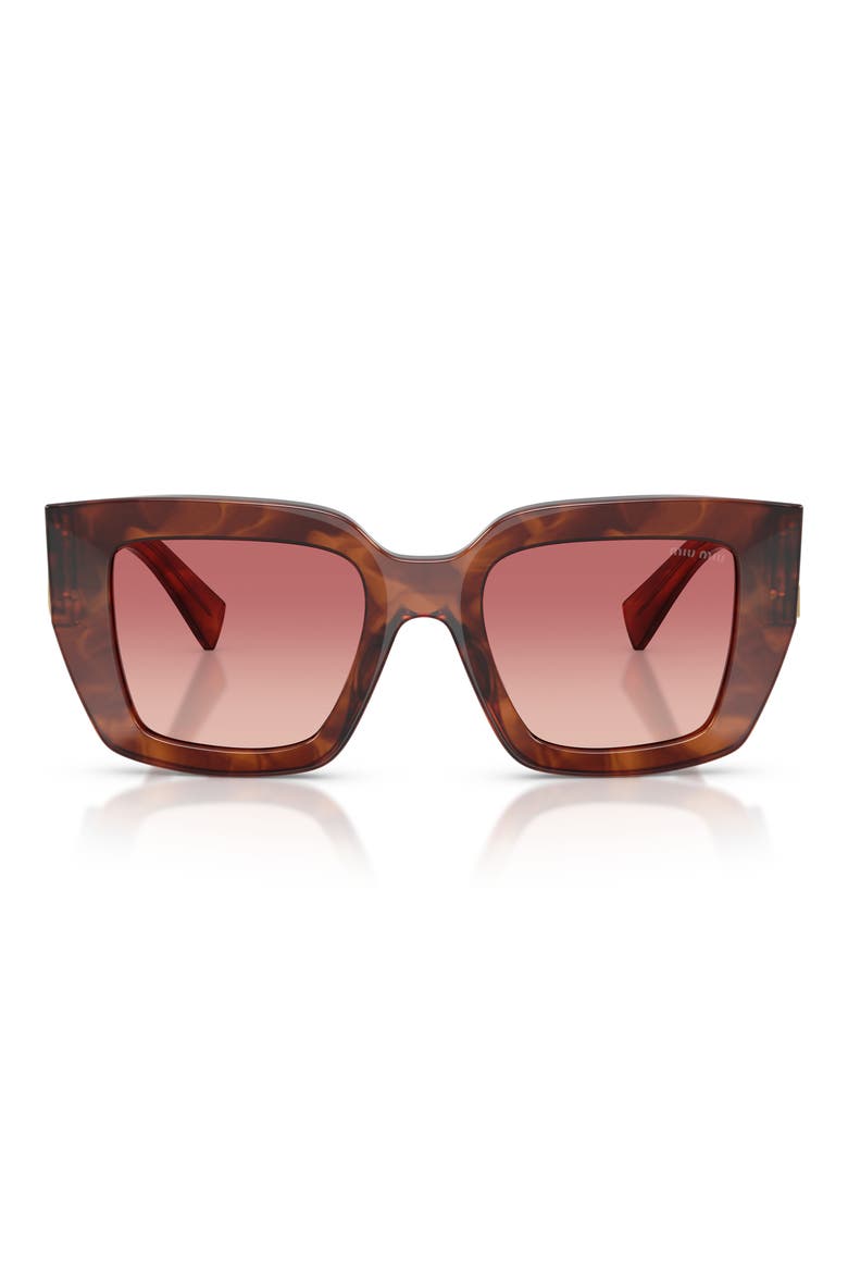 51mm Gradient Square Sunglasses, Main, color, STRIPED TOBACCO / PINK / RED