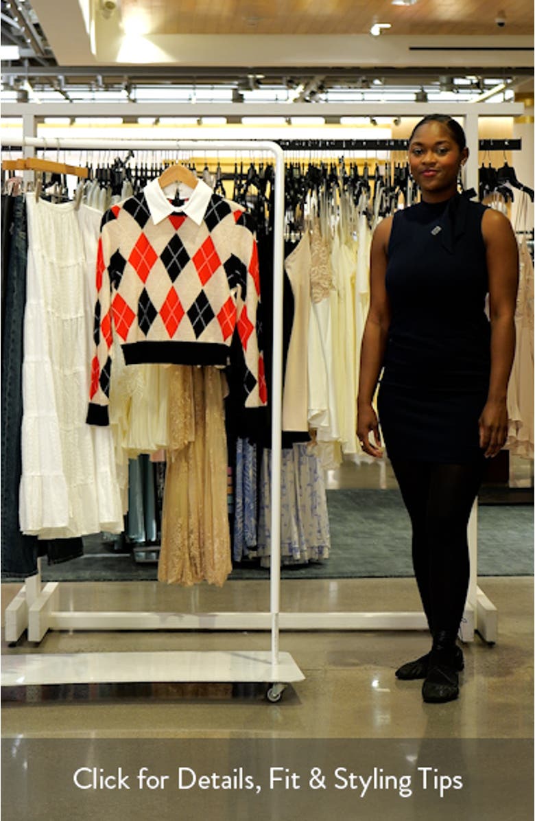 Carol Ann Wool Blend Argyle Sweater with Removable Collar, sales video thumbnail