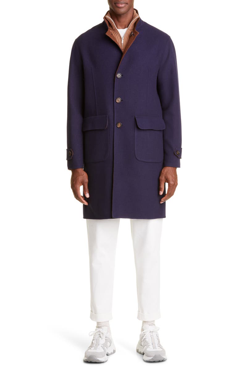 Eleventy Pleated Stretch Cotton Gabardine Pants, Alternate, color, 