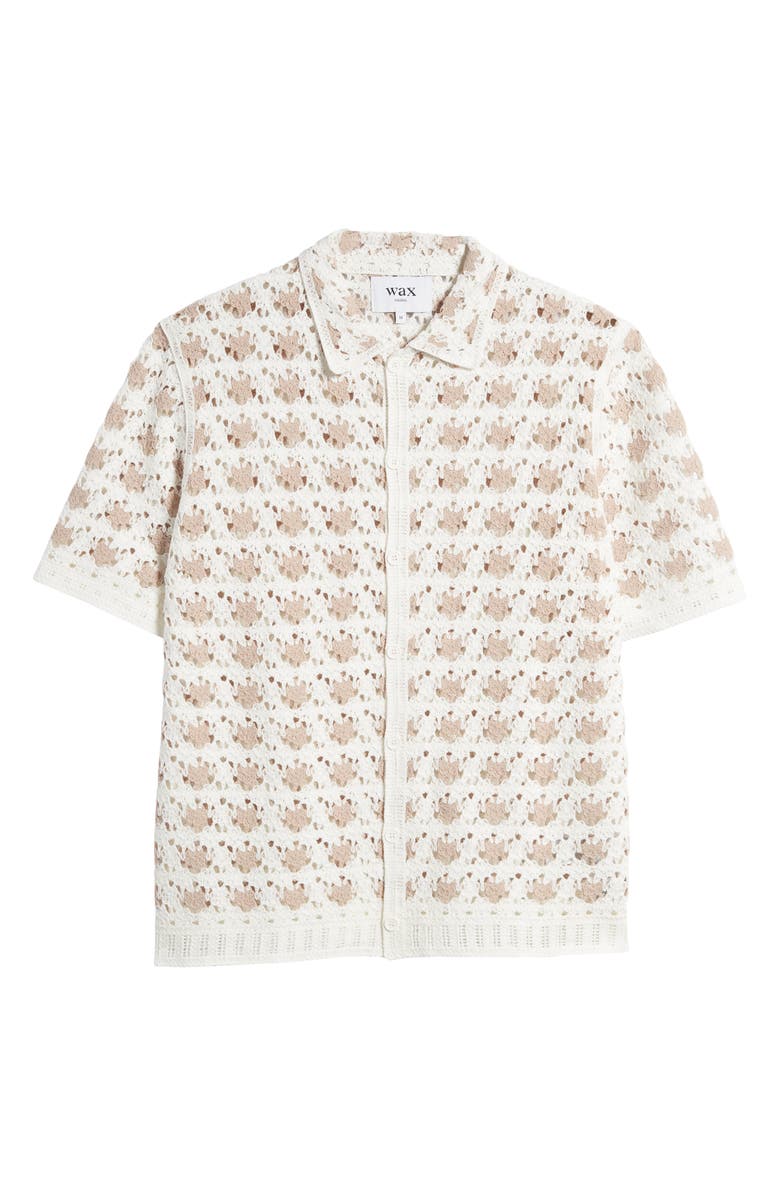 Wax London Porto Crochet Button-Up Shirt, Alternate, color, Ecru