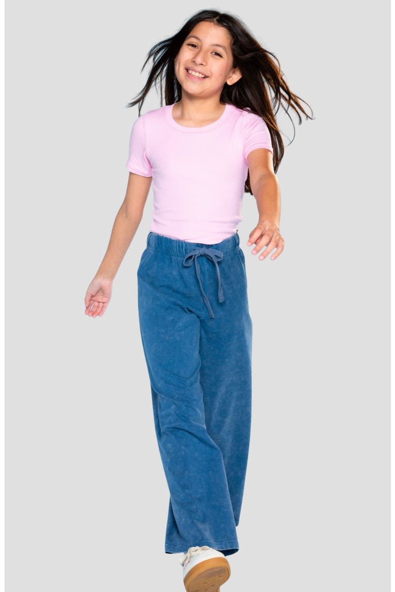 Kids' Washed Wide Leg Pants, Alternate, color, DENIM BLUE