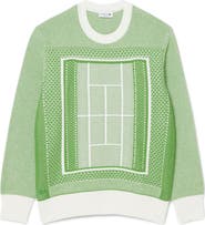 Lacoste Tennis Court Cotton Blend Jacquard Sweater