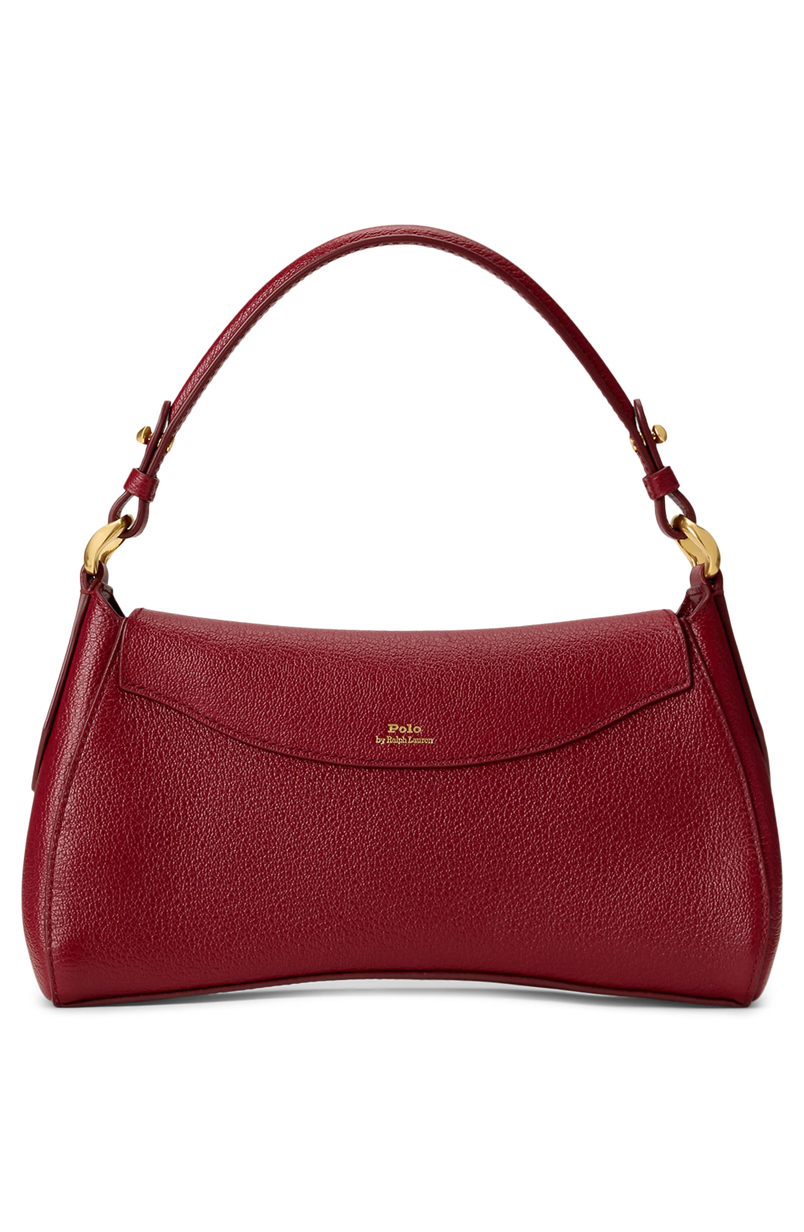Polo ID Leather Shoulder Bag, Alternate, color, CURRANT