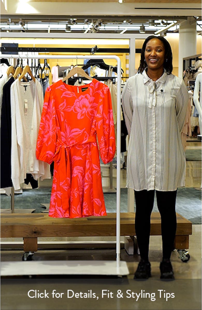 Darline Floral Collins Godet Minidress, sales video thumbnail