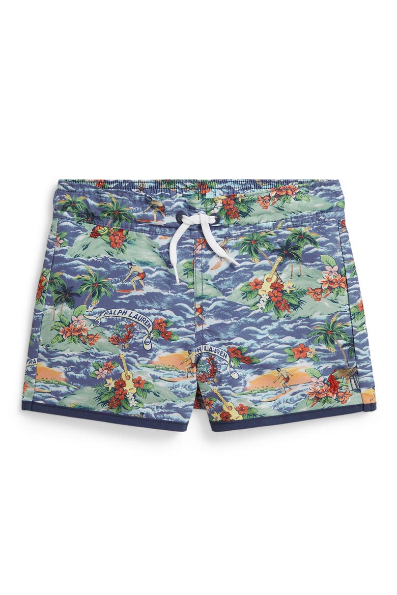 Kids' Swim Trunks, Main, color, POLO SURF SCENIC PRINT