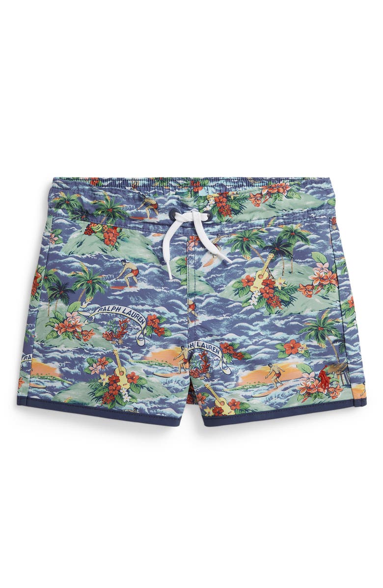 Polo Ralph Lauren Kids' Swim Trunks, Main, color, Polo Surf Scenic Print