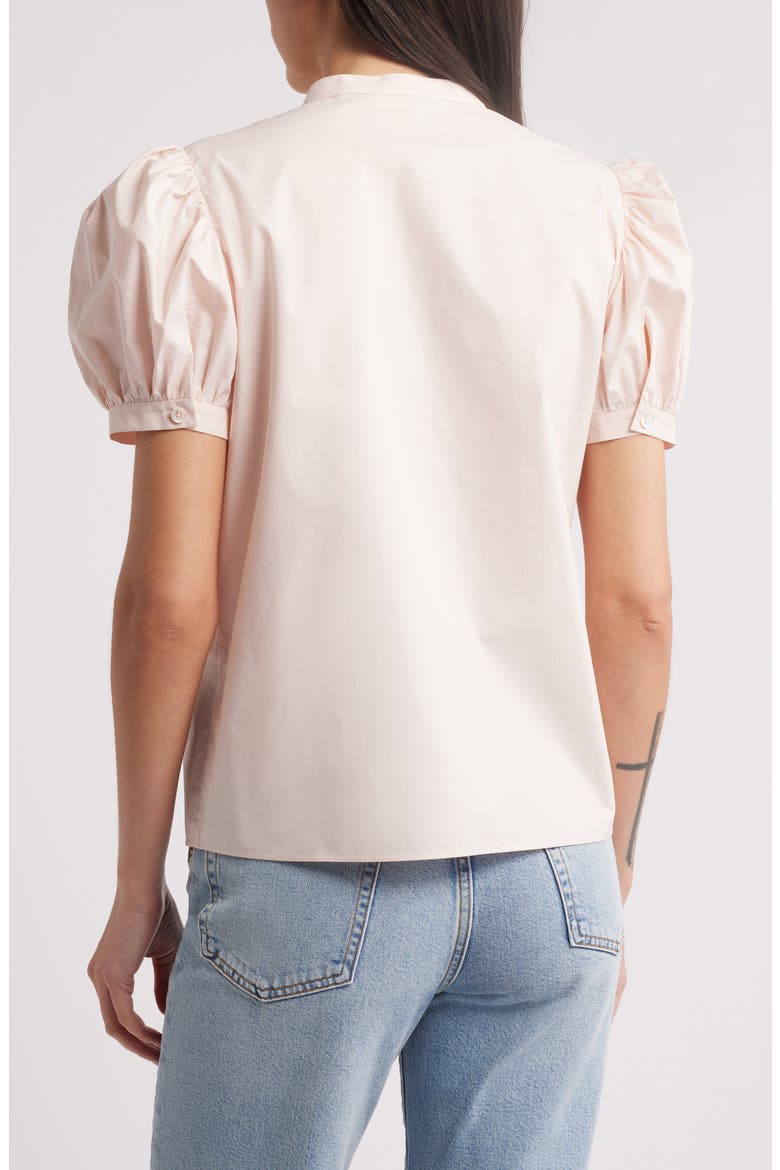 The Gathered Short Sleeve Button-Up Shirt, Alternate, color, LIGHT PINK