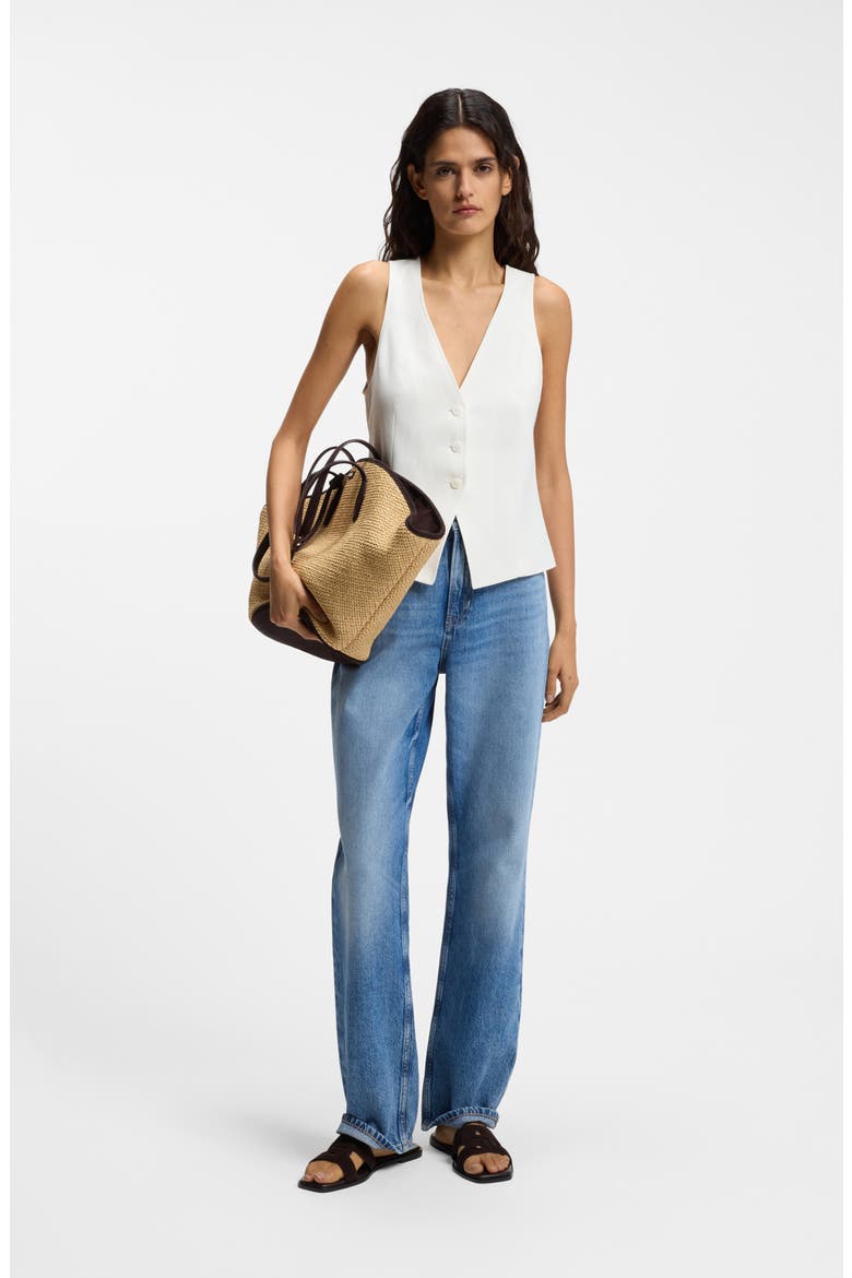 Cutout Back Vest, Alternate, color, SOFT CREAM