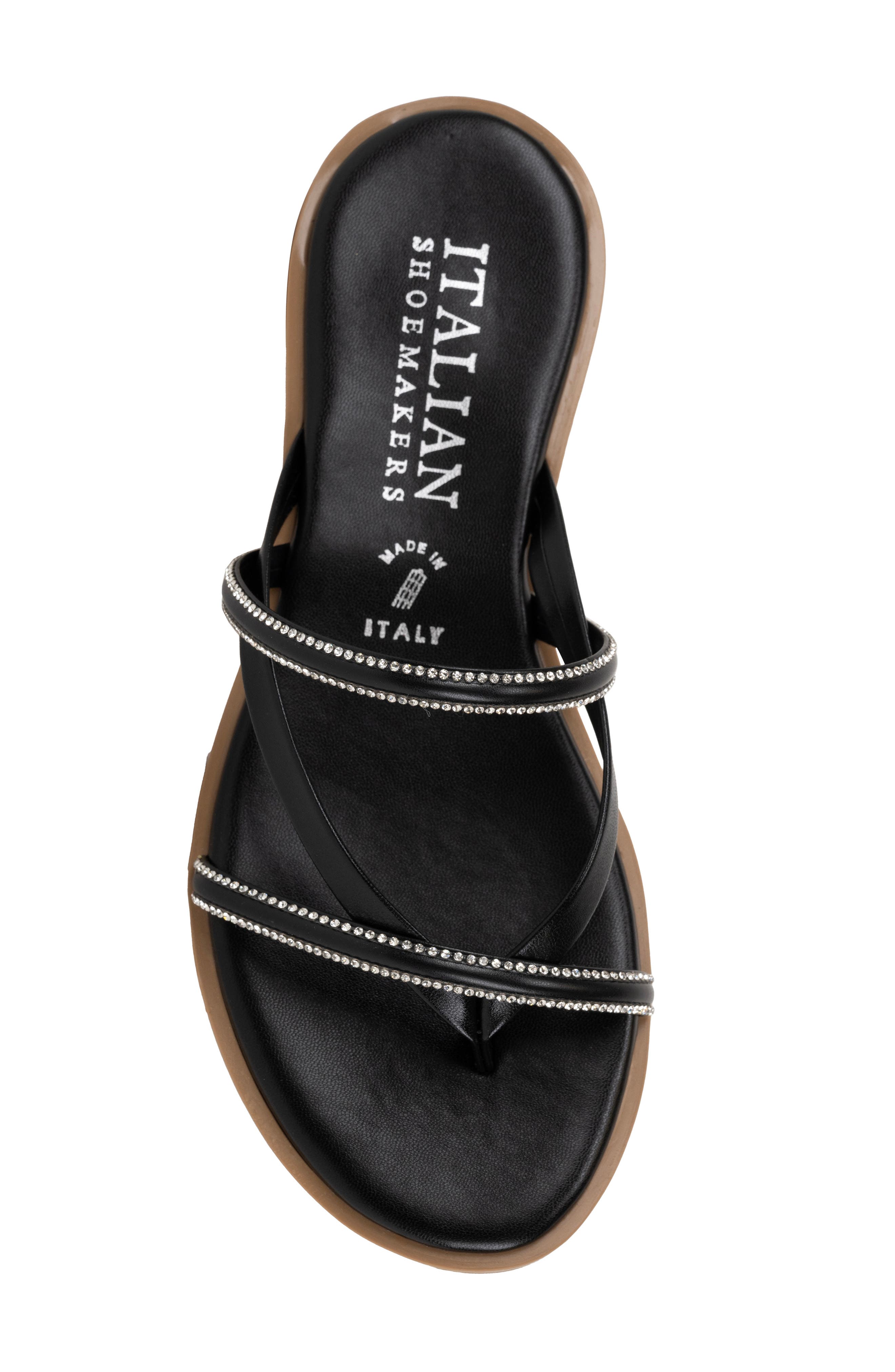 ITALIAN SHOEMAKERS Liesel Rhinestone Sandal, Alternate, color, Black