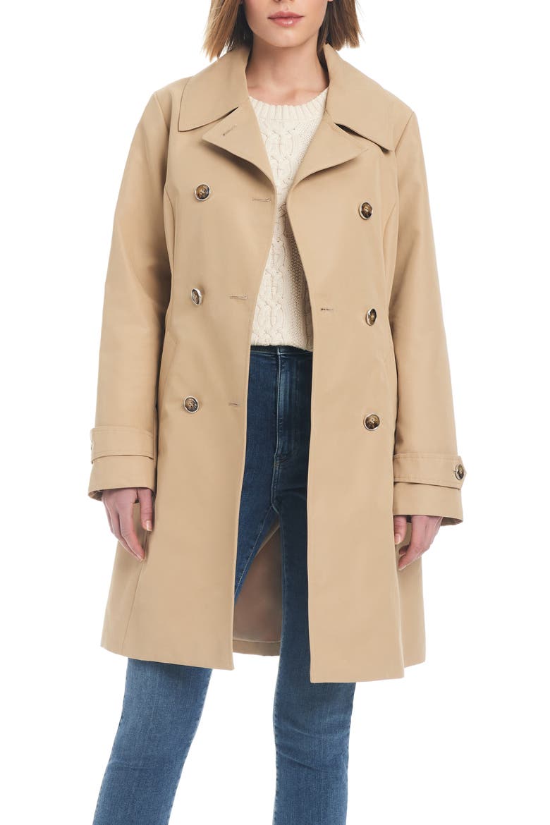 Double Breasted Trench Coat, Alternate, color, TRUE KHAKI