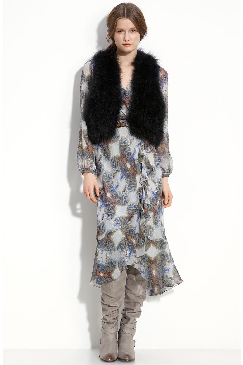 Marabou Vest, Alternate, color, BLACK