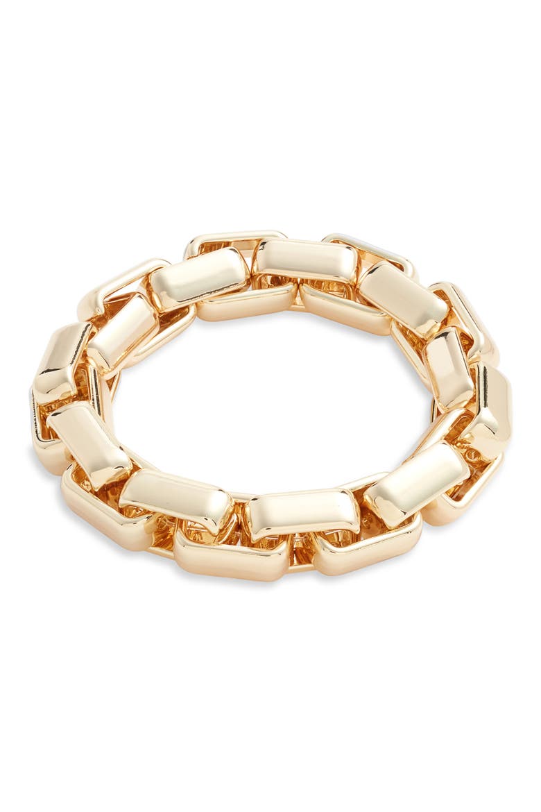 Bold Link Stretch Bracelet, Main, color, GOLD