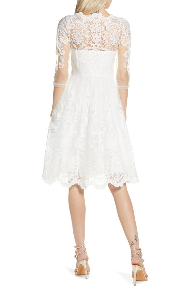 Chi Chi London Flora Embroidered Tulle Cocktail Dress, Alternate, color,