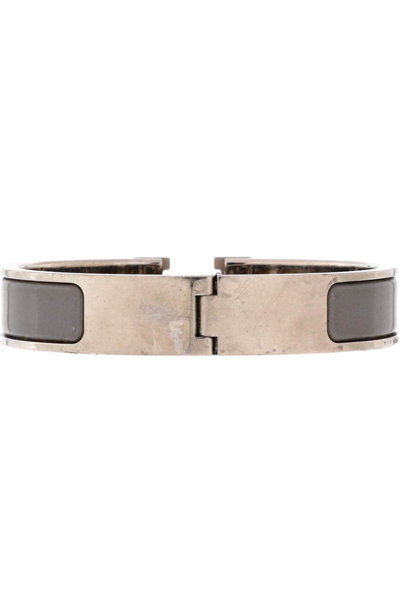 Pre-Owned Hermes Clic H Bracelet Enamel Narrow, Alternate, color, Gray