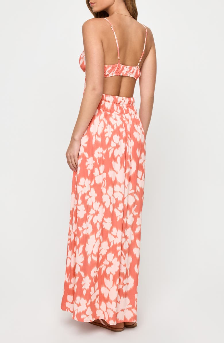 LSPACE Tala Shirred Waist Cover-Up Maxi Sundress, Alternate, color, Vine Vingette