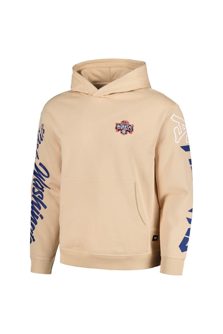 Unisex The Wild Collective Cream Washington Mystics Graffiti Acid Wash Pullover Hoodie, Alternate, color, Cream