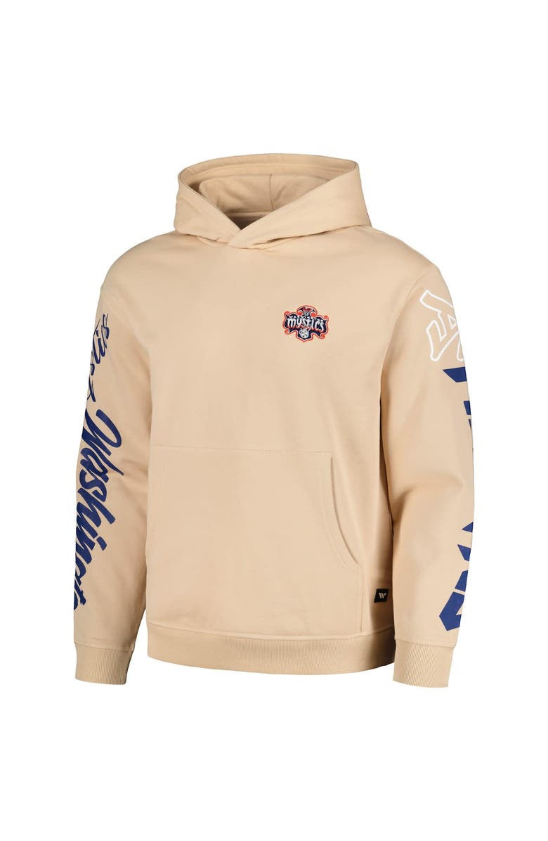 THE WILD COLLECTIVE Unisex The Wild Collective Cream Washington Mystics Graffiti Acid Wash Pullover Hoodie, Alternate, color, Cream