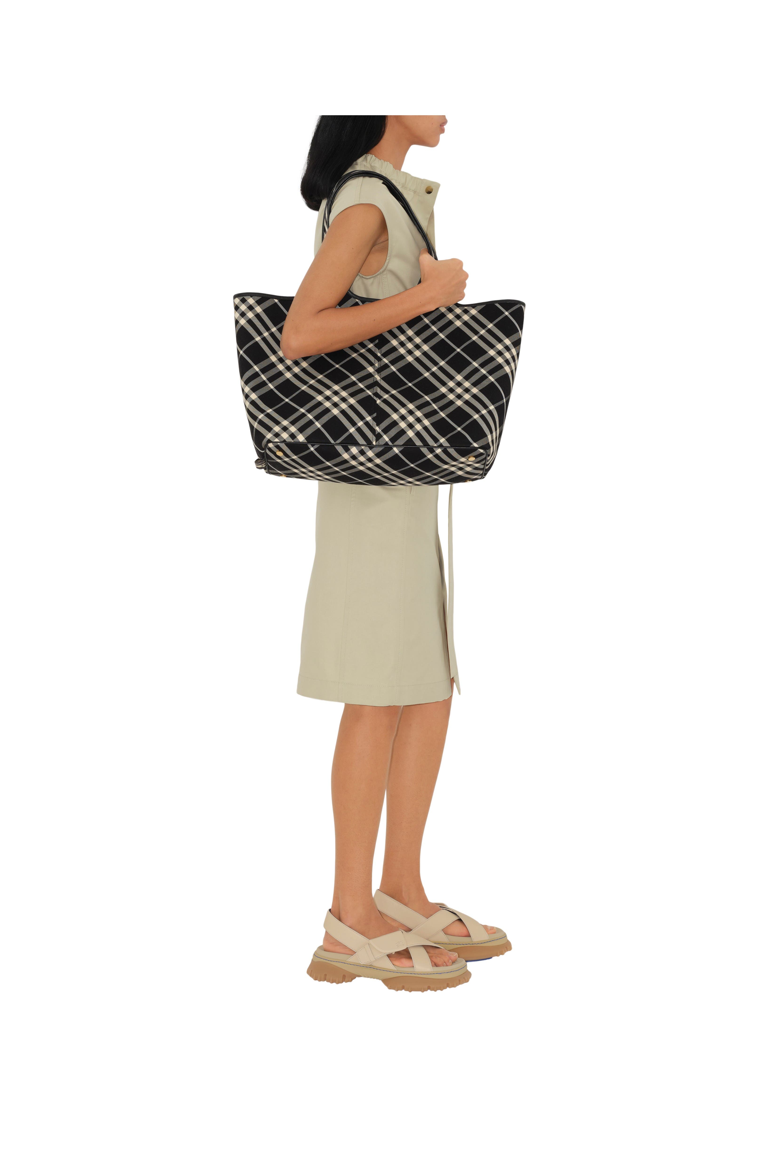 Burberry Medium Check Tote, Alternate, color, 