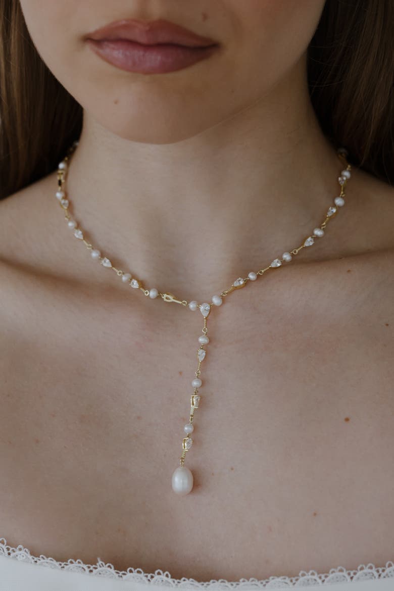 Siren Freshwater Pearl Pendant, Alternate, color, Metallic Gold