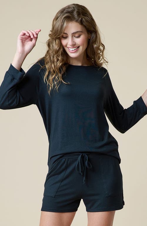 Softies Dream 3/4 Sleeve Boatneck Top With Shorts Set