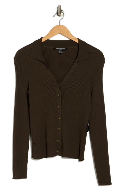 French Connection Marlo Collared Cardigan In Brown