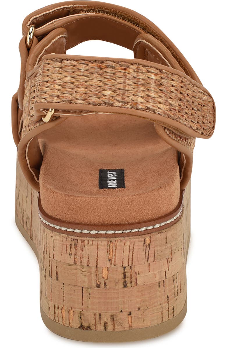 Nine West Heavin Platform Wedge Sandal, Alternate, color, Dark Natural