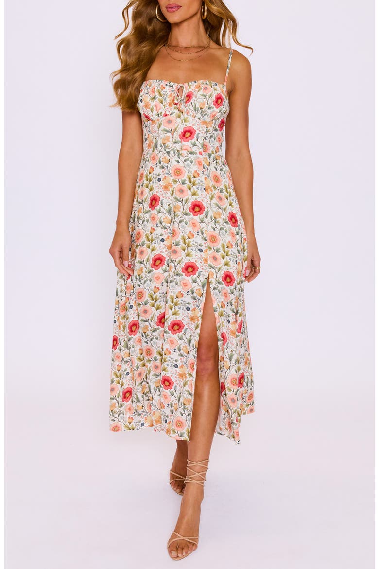 Constance Floral Print Maxi Dress, Main, color, CREAM/ RED