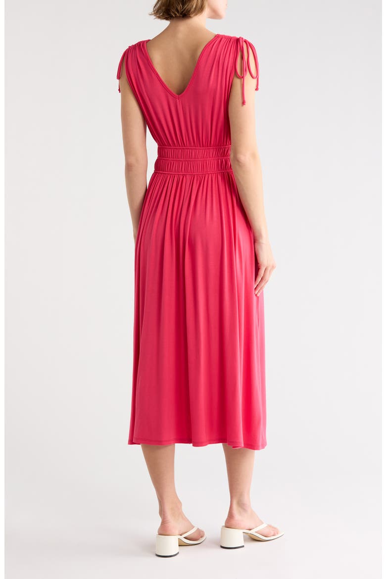 Cinched Waist Midi Dress, Alternate, color, PINK POLISH